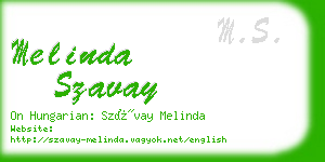 melinda szavay business card